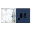 BG Evolve Matt Blue 13A Flex Outlet Neon Switched Fused Connection Unit PCDDB52B with 25mm Steel Back Box