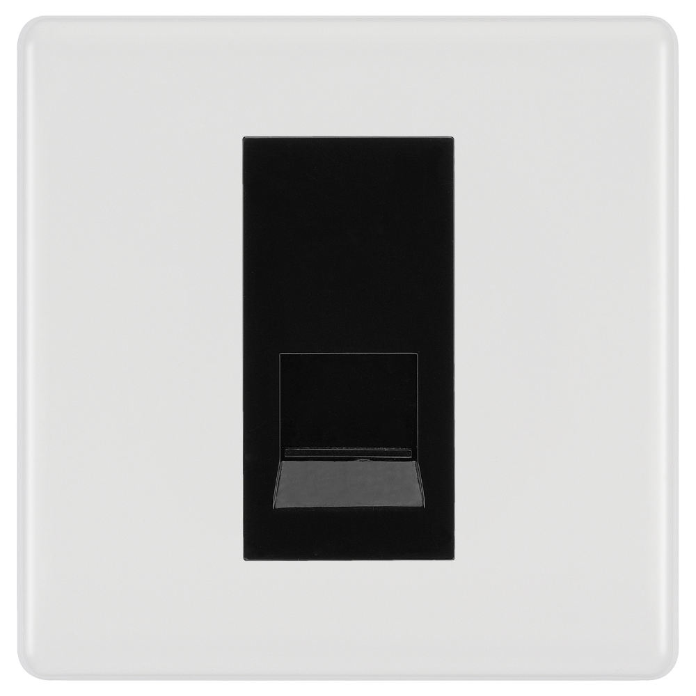 BG White Moulded Single Master Telephone Socket, Screw Terminal - Black ...