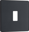 BG RPCDMG1B Evolve Grid Matt Grey 1 Module Square Front Plate - Black Trim