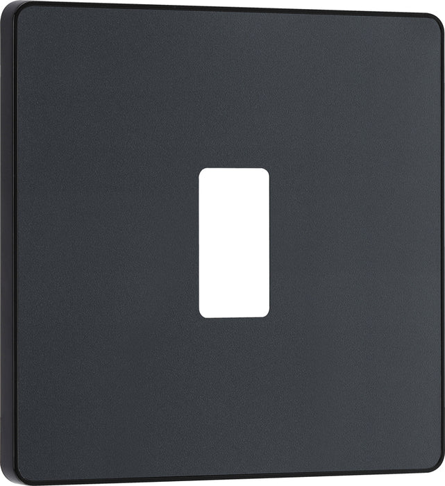 BG RPCDMG1B Evolve Grid Matt Grey 1 Module Square Front Plate - Black Trim