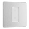 BG Evolve Brushed Steel Single Master Touch Dimmer Switch PCDBSTDM1W with 35mm Steel Back Box