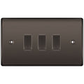 BG Black Nickel 3 Gang Light Switch 1x Intermediate 2x 2 Way Custom Switch