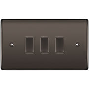 BG Black Nickel 3 Gang Light Switch 1x Intermediate 2x 2 Way Custom Switch