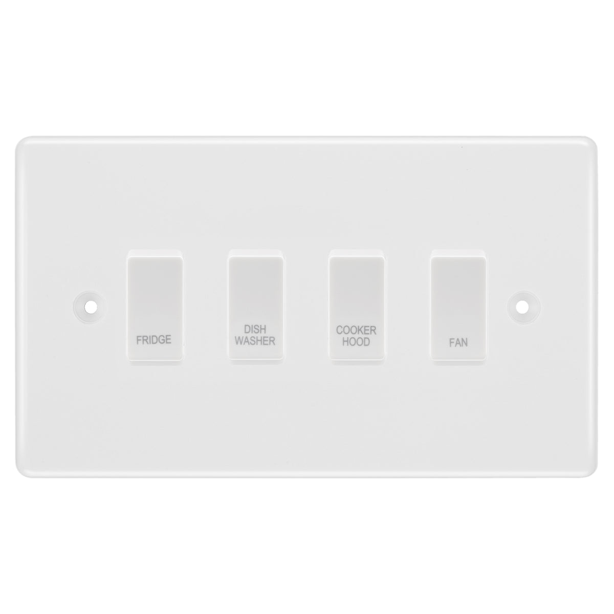 BG White Moulded 4 Gang Custom Labelled Appliance Grid Sw...– The ...