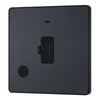 BG Evolve Matt Grey 13A Flex Outlet Neon and Unswitched Fused Connection Unit PCDMG54B with 35mm Steel Back Box