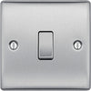 BG NBS12 Nexus Metal Brushed Steel 1 Gang 10A 10AX 2 Way Plate Switch