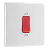 BG 875 Moulded Round Edge | White | 1 Gang 45A 2 Pole Cooker Switch