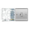 BG Nexus Brushed Steel 13A Unswitched Fused Connection Unit NBS54 with 35mm Steel Back Box