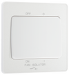 PCDCL15W Front - This Evolve pearlescent white 10A triple pole fan isolator switch from British General provides a safe and simple method of isolating mechanical fan units.