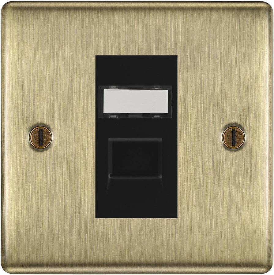 BG Nexus Antique Brass 1 Gang Single RJ45 Telephone Socket, IDC Type NABRJ451