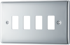 BG RNPC4 Nexus Grid Polished Chrome 4 Module Front Plate
