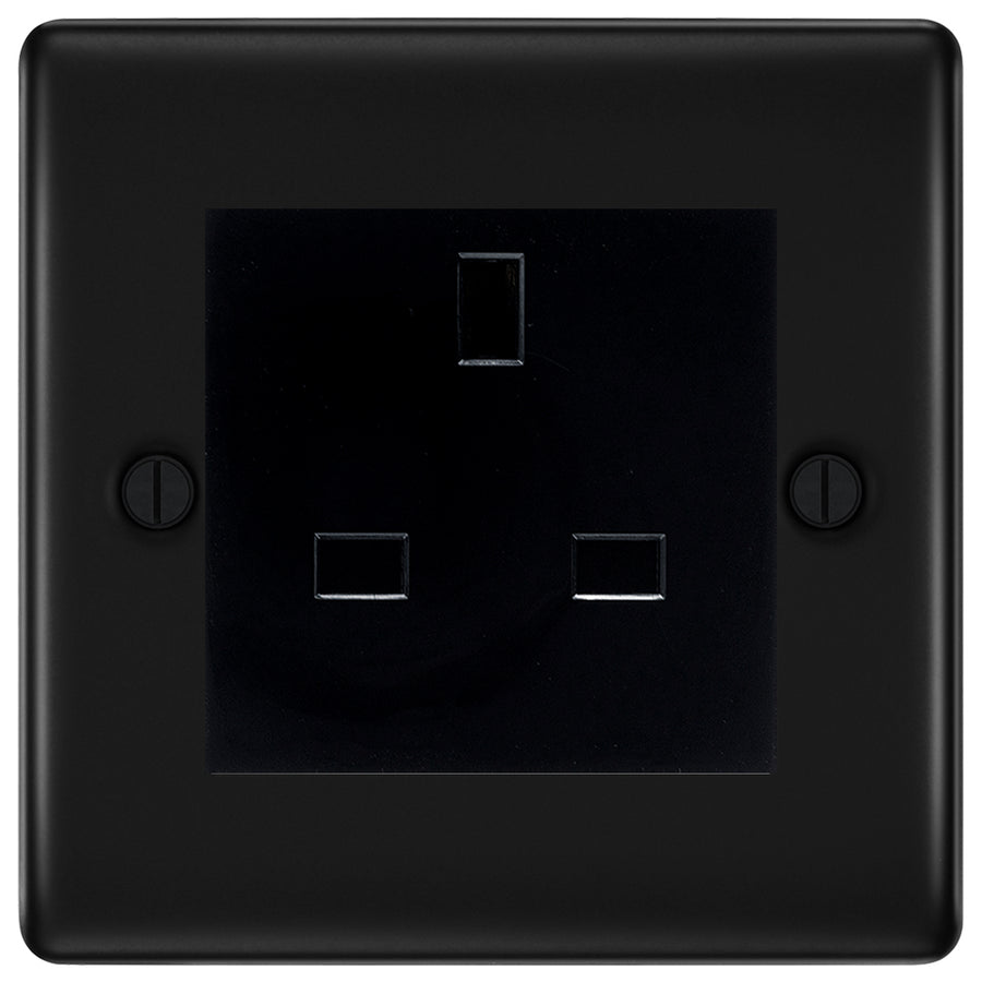 BG Nexus Matt Black 13A Unswitched Socket NFBUSSB