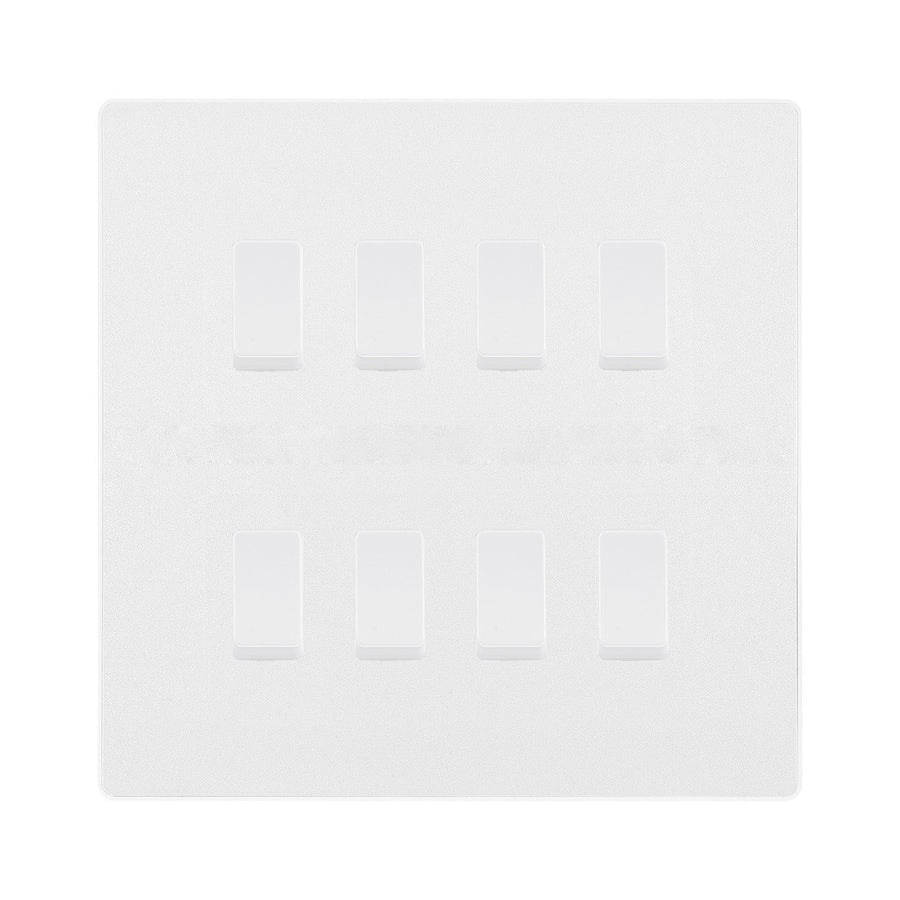 BG Evolve Pearlescent White 8 Gang Custom Grid Light Switch