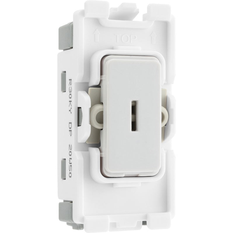 BG R30KY Nexus Grid White 20A 20AX 2 Pole Key Switch Module