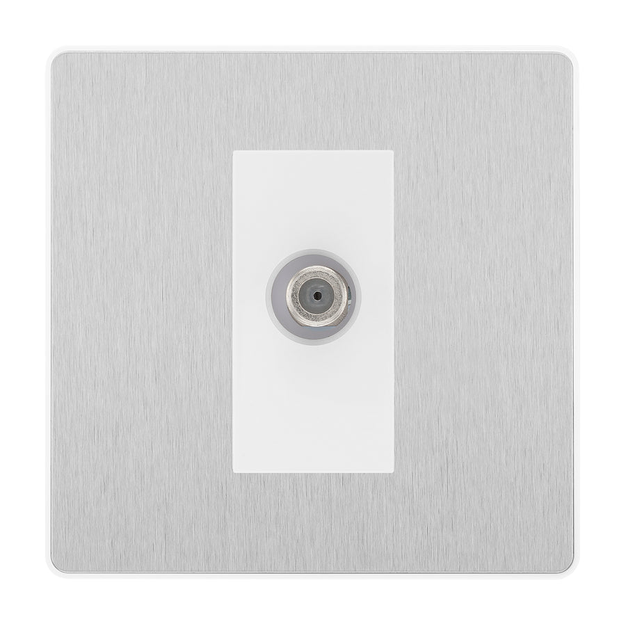 BG Evolve Brushed Steel Satellite Socket PCDBS64W