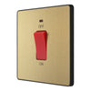 BG Evolve Satin Brass 45A DP Single Plate + Neon PCDSB74B with 35mm Steel Back Box