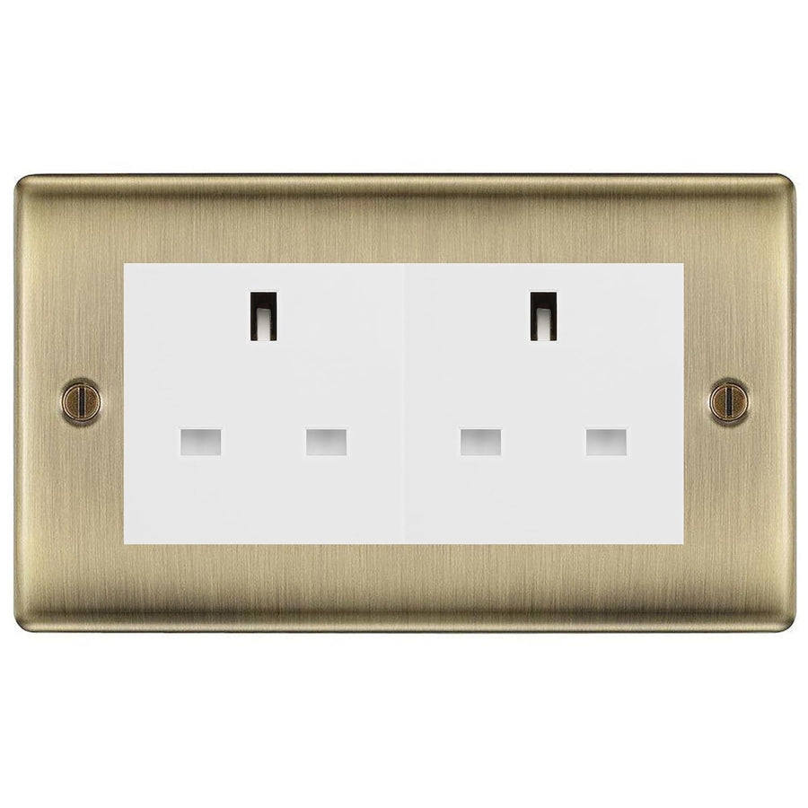BG Nexus Antique Brass 4 Gang 13A Unswitched Socket - NAB4GUSSW