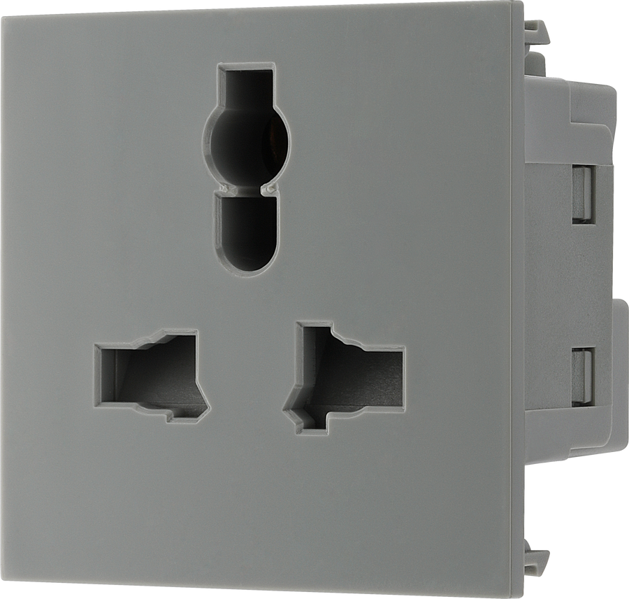 BG EMUNVG Euro Module Universal Unswitched Socket - Grey – The ...