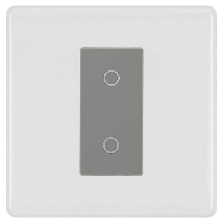 BG Nexus White Moulded Single Master Touch Dimmer Switch - Grey Insert