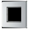 BG Screwless Polished Chrome Single 2 Gang Brush Cable Wall Plate TV Black