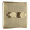 BG Nexus Antique Brass 200W 2 Way Double Trailing Edge Dimmer Switch NAB82 with 25mm Steel Back Box