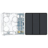 BG Evolve Matt Grey 2 Way Triple Edge to Edge Rocker Switch PCDMG43EB with 35mm Steel Back Box