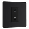 BG Evolve Matt Black 1 Gang 200W Trailing Edge Secondary Touch Dimmer PCDMBTDS1B with 25mm Steel Back Box