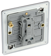 FBN12 Back - This Screwless  Flat plate black nickel finish 20A 16AX single light switch from British General will operate one light in a room.