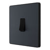 BG Evolve Matt Grey 20A 16AX Single Light Switch PCDMG12B with 25mm Steel Back Box