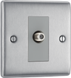 BG NBS64 Nexus Satellite,1 gang Brushed Steel Satellite Socket Outlets