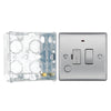 BG Nexus Brushed Steel 13A Flex Output Neon Switched Fused Connection Unit NBS53 with 35mm Steel Back Box