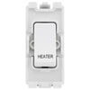 BG Evolve White RRHTPCDW 20A Double Pole Appliance Grid Switch Labelled Heater