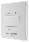 BG 815 Moulded Round Edge | White | 1 Gang 10AX 3 Pole Fan Isolator Switch