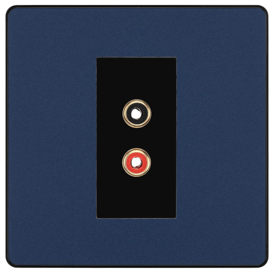 BG Evolve Matt Blue Euro Module RCA X 2 Outlet PCDDBRCA2B
