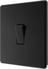 BG Nexus FFB13 Flatplate Screwless Matt Black Intermediate Light Switch 20 Amp