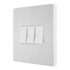 BG Evolve Brushed Steel 3 Gang 20A 16AX 2 Way Light Switch PCDBS43W with 35mm Steel Back Box