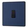 BG Evolve Matt Blue 1 Gang 20A 16AX 2 Way Light Switch PCDDB12B with 35mm Steel Back Box