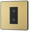 PCDSBTDS1B Front - This Evolve Satin Brass single secondary trailing edge touch dimmer allows you to control your light levels and set the mood.