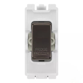 BG RRFDBN Black Nickel 20 Amp DP Appliance Grid Switch Labelled Fridge Freezer