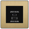 BG Evolve Satin Brass 45W USB Wall Socket Euro Module USB-A & C - Black Insert