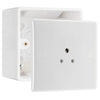 BG Electrical 2A Unswitched Round Pin Socket White & 50mm Pattress Back Box
