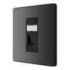 BG Evolve Black Chrome RJ45 Cat6 Single Data Outlet PCDBCRJ451B with 35mm Steel Back Box