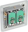 FBS63 Back - This isolated coaxial socket from British General has 2 connection points for TV or FM coaxial aerial connections. An isolated aerial connection is ideal for use where a communal dish or aerial is used such as in a block of flats.