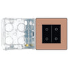 BG Evolve Polished Copper Double Master Touch Dimmer Switch PCDCPTDM2B with 35mm Steel Back Box