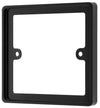 BG Nexus Black 1 Gang Single 10mm Depth Spacer Frame Square Back Box Plate