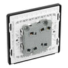 BG Evolve Satin Brass 2 Gang Wide Rocker Light Switch PCDSB42WB with 25mm Steel Back Box