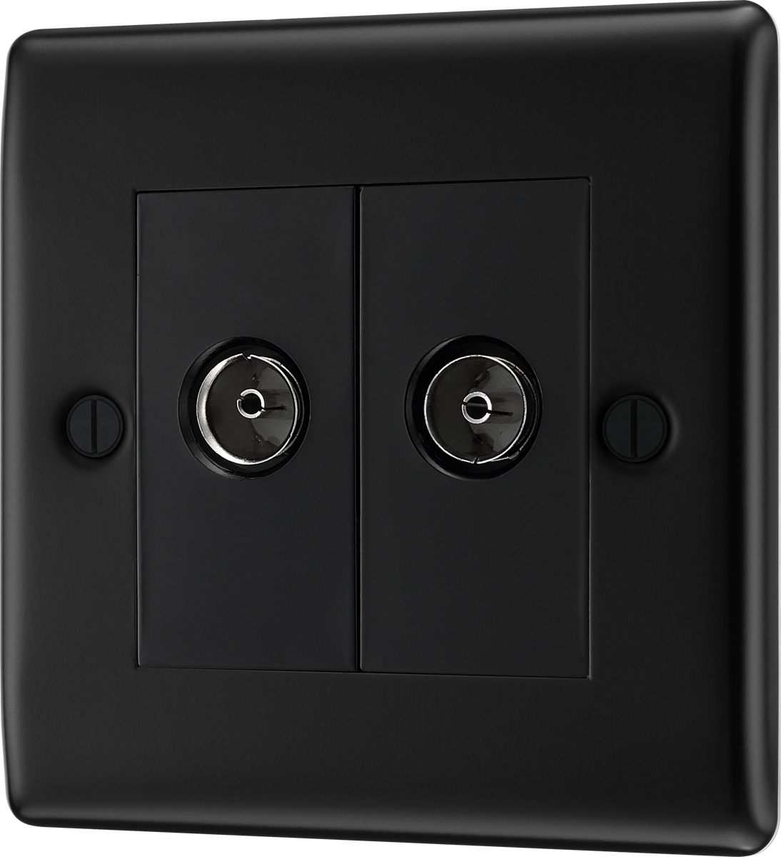 BG NFB66 Nexus Metal Diplex TV/FM Socket - Black Insert -...– The ...