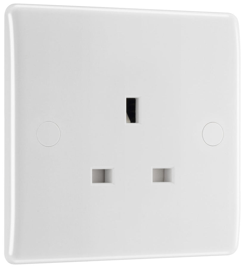 BG 823 Moulded Round Edge | White | 1 Gang 13A Unswitched Socket