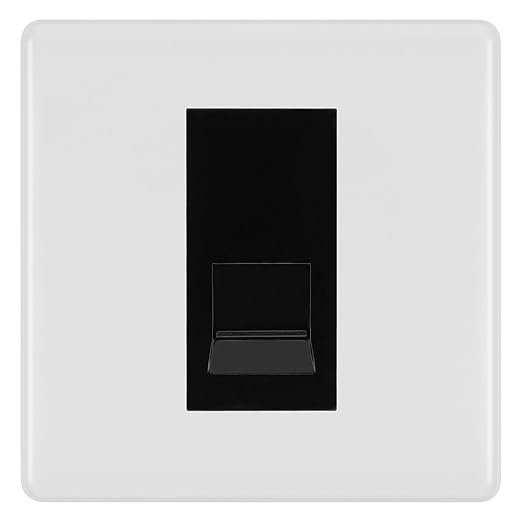 BG White Moulded Single IDC Secondary Telephone Socket - Black Insert