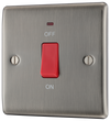 NBI74 Front - This 45A single switch for cookers from British General is double poled for safety and has a flush power indicator.